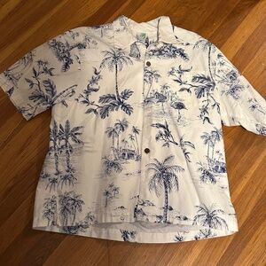 Men's Tropic Moon heavy cotton Hawaiian shirt, size M  (Made in Hawaii)